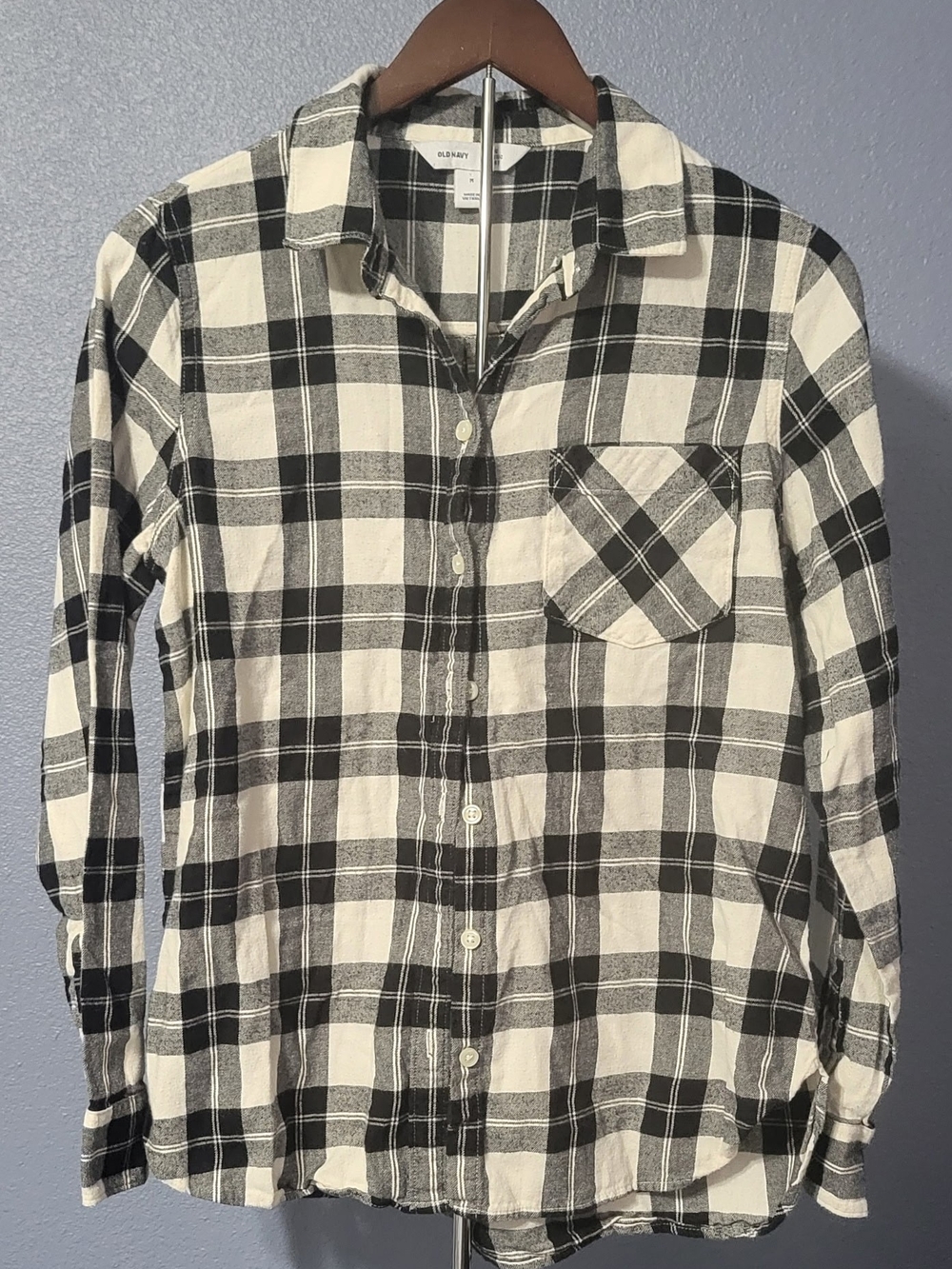 Black and White Plaid Women's Button-Up Shirt